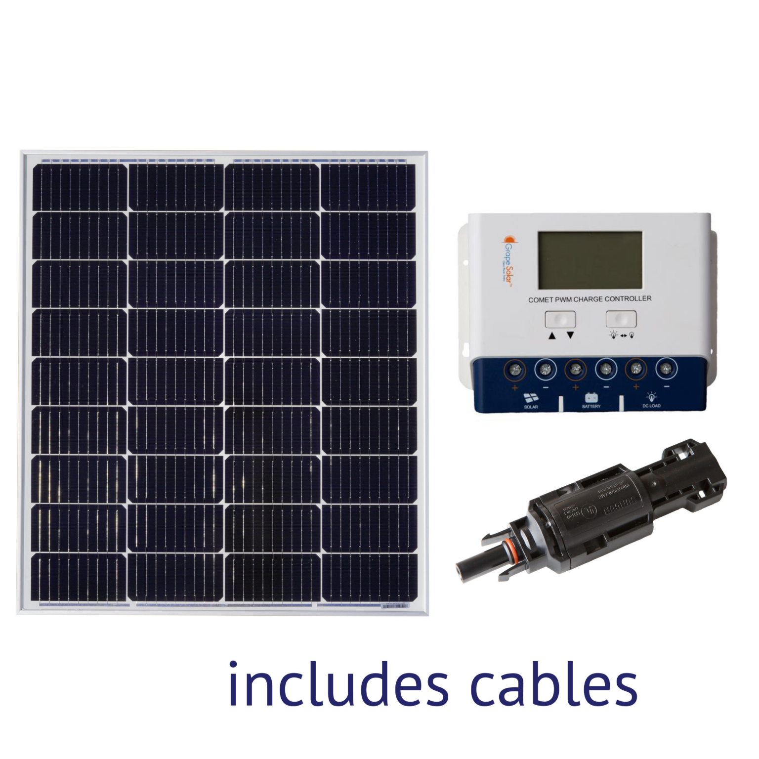 Grape Solar 100 Watt Ip68 Off Grid Solar Charging Kitnull